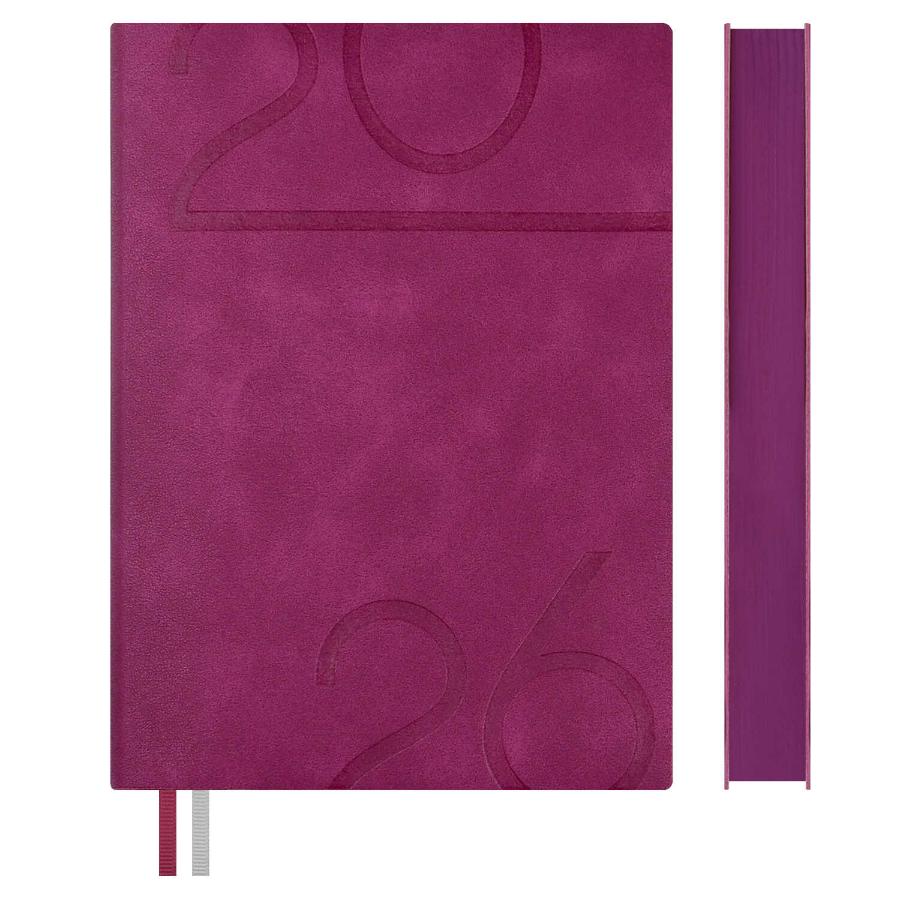 Ежедневник А6+ 176 л  2026, ESCALADA, Лезеретто розовый, кожзам