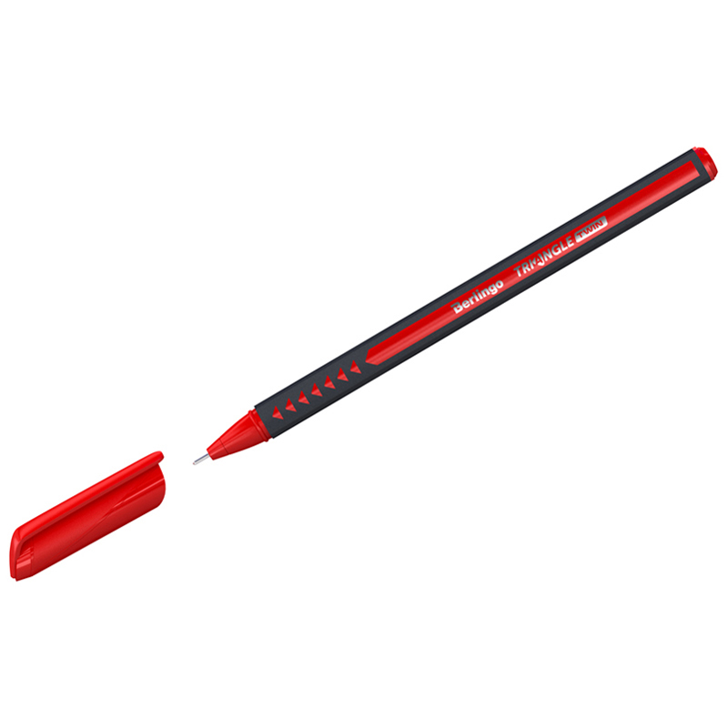 Ручка шариковая Berlingo "Triangle Twin" 0,7 мм, красная, игольчатый стержень