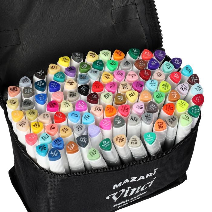 Набор маркеров для скетчинга VINCI, 100 цветов, 1-6,2 мм, двусторонние