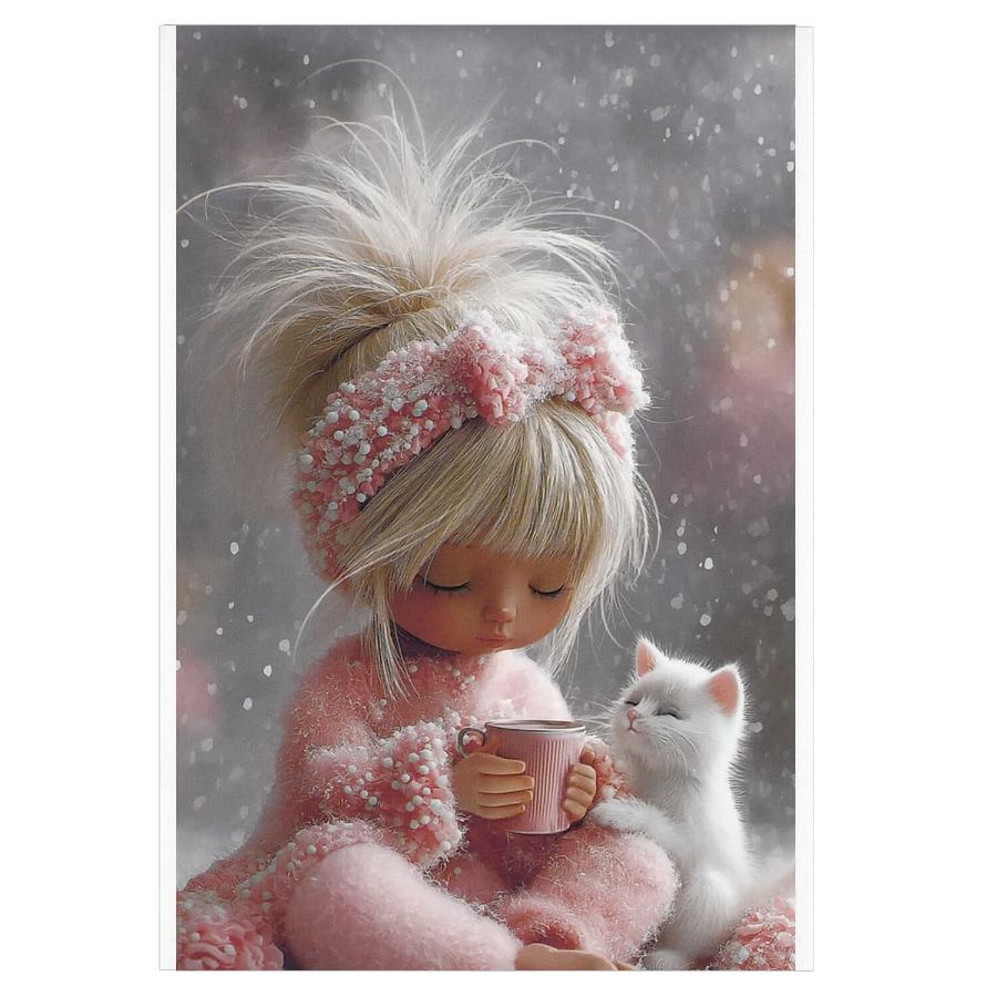 Блокнот А6 40 л  Девочка с котенком