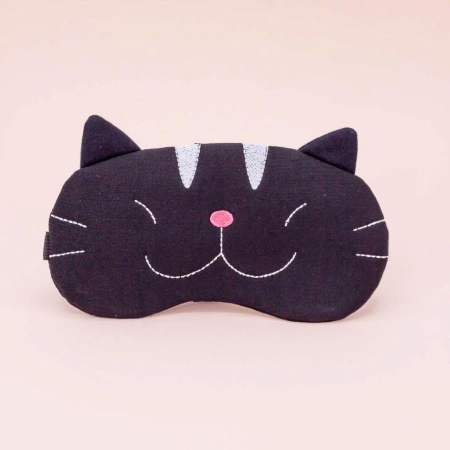 Маска для сна гелевая "Sly cat", black