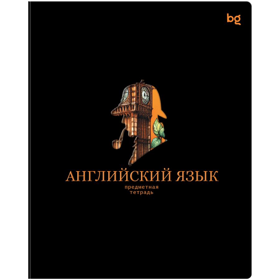 Тетрадь предметная 48 л "Информационное поле"  Английский язык, soft-touch ламинация, выб. лак