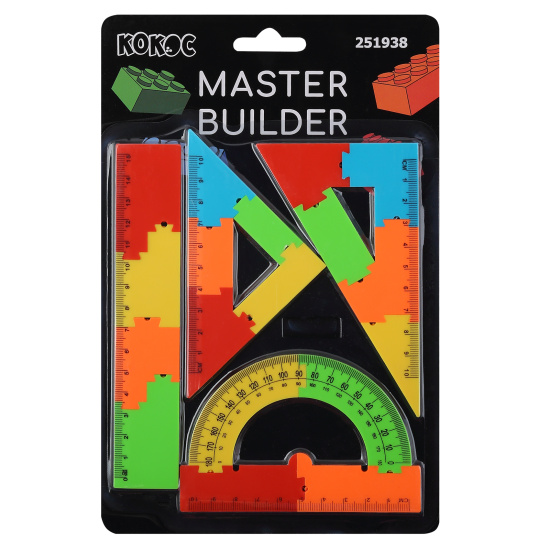 Набор чертежный малый "Master builder", 4 пр., в блистере 