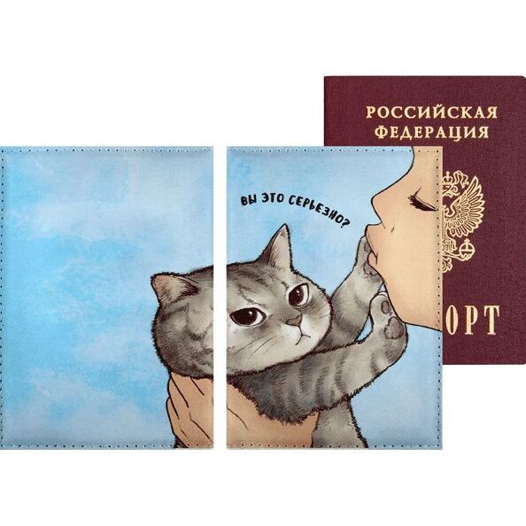 Обложка для паспорта "Вы это серьезно?", кожзам