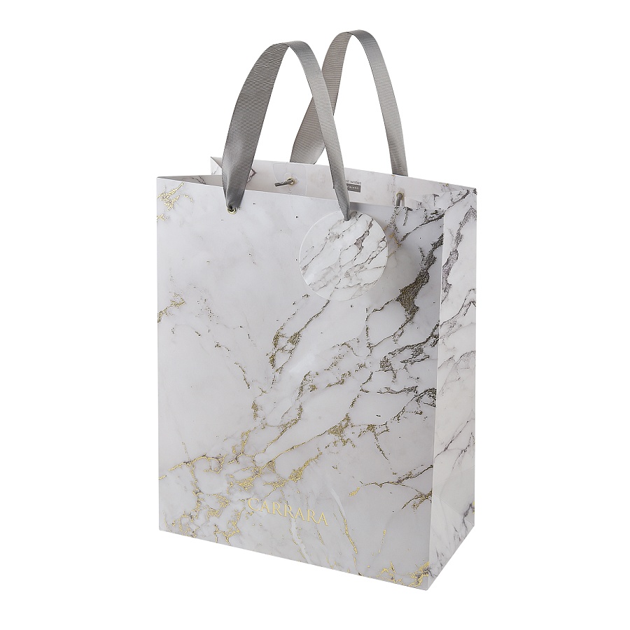 Пакет подарочный  26х32х13 см "CARRARA.WHITE"