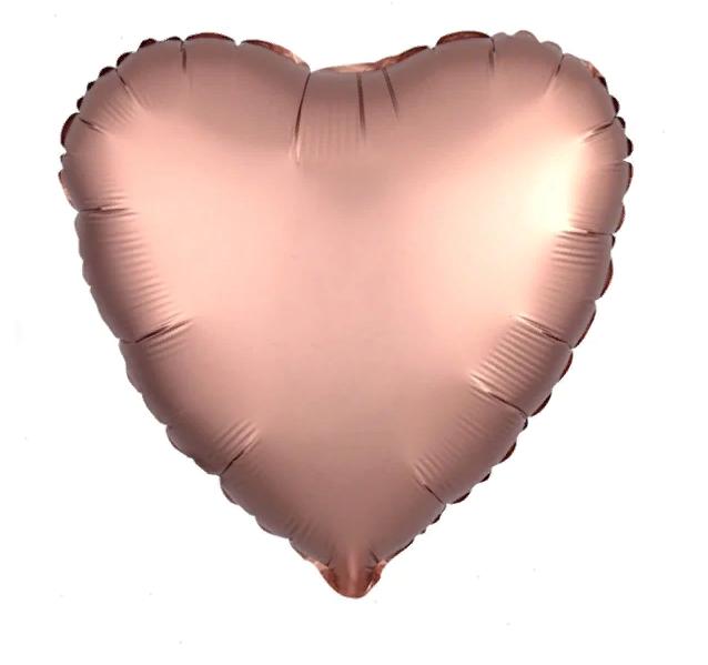 Шар из фольги "Сердце", розовое золото