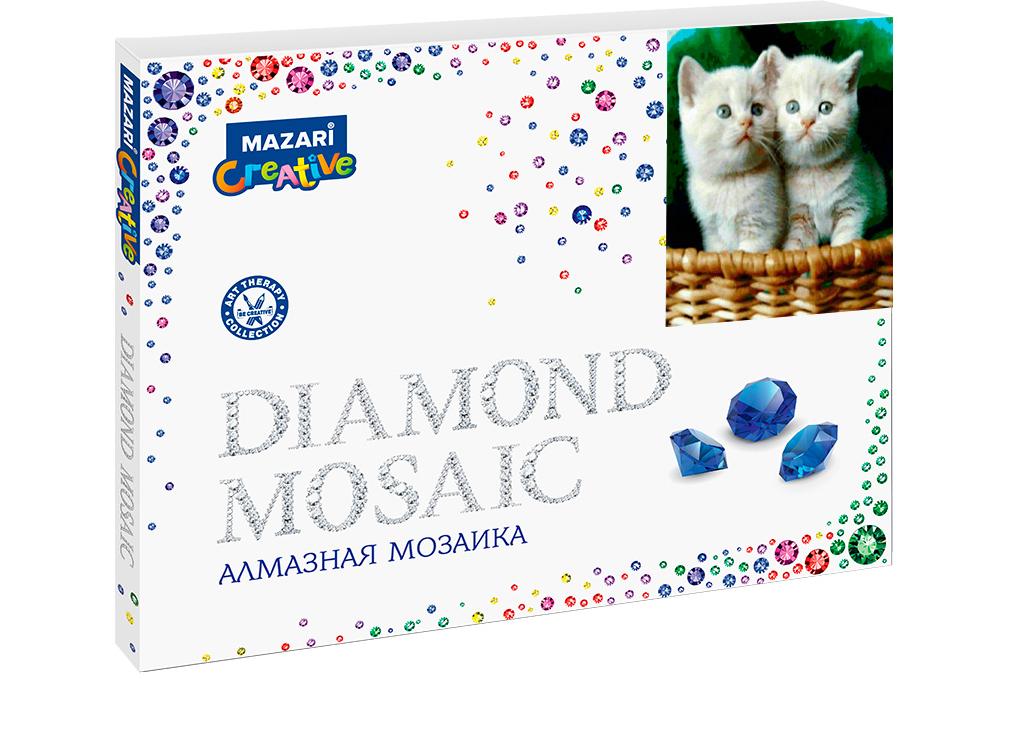 Мозаика алмазная "Белые котята" 40х50см 