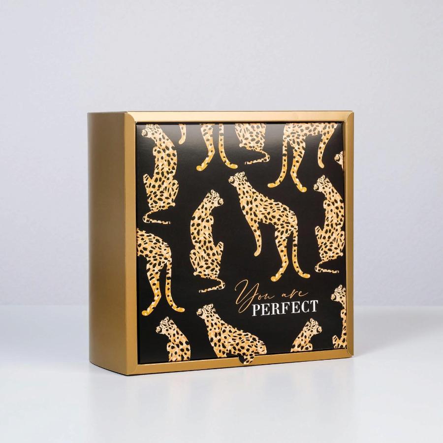 Коробка подарочная складная «Леопард», 25х25х10 см