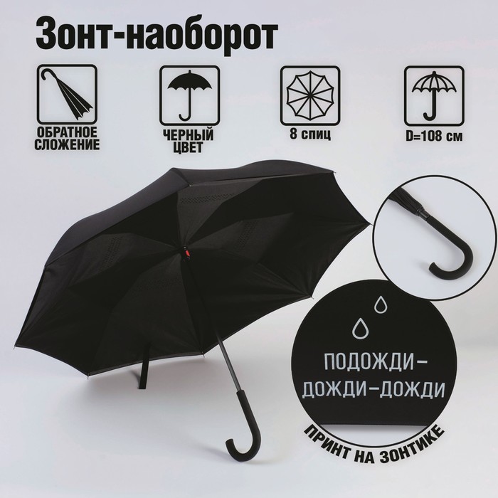 Зонт-трость "Подожди, дожди, дожди"