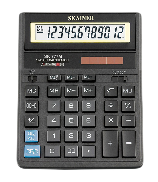 Калькулятор SK-777М SKAINER ELECTRONIC CO. LTD, 12 разрядный, настольный, черный