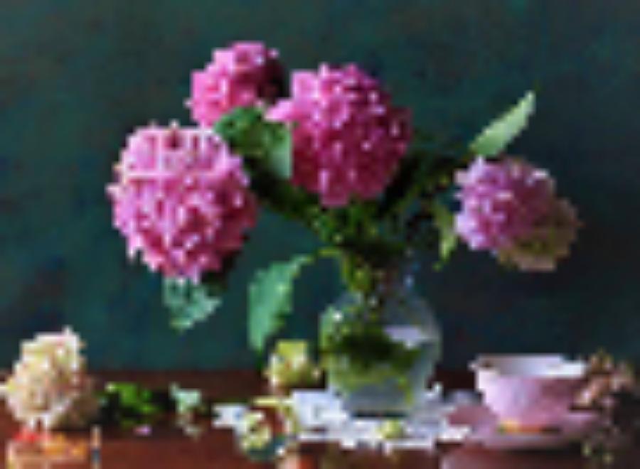 Картина по номерам "Розовые гортензии" 30х40 см