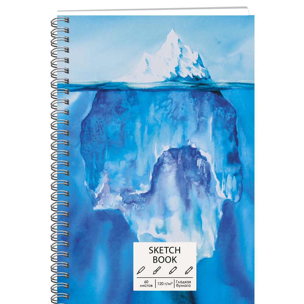 Скетчбук А5 60 л гребень, Iceberg.soft touch, 7БЦ