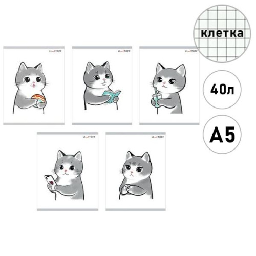 Тетрадь 40 л День котика