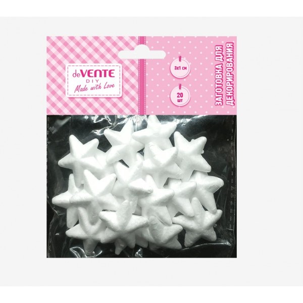 Пенопластовая заготовка Звезды 30х10мм, 20шт