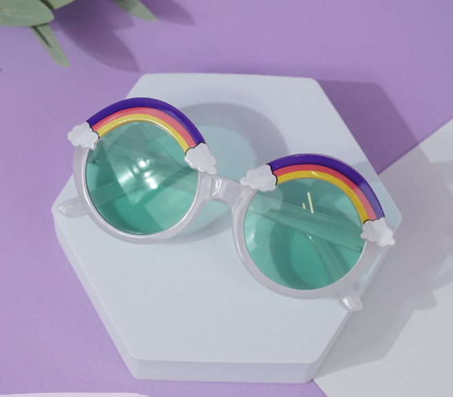 Солнцезащитные очки "Rainbow" green-white, с чехлом
