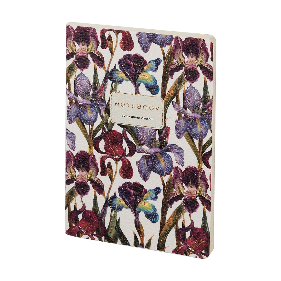 Книжка записная А5 60 л "FLORA.ИРИСЫ", обложка кожзам, линия