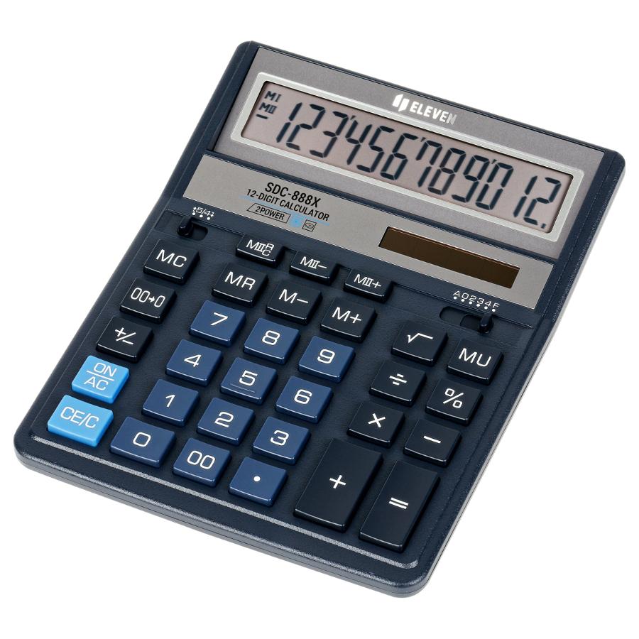 Калькулятор "Eleven SDC-888X-BL" 12 разрядный, настольный, синий