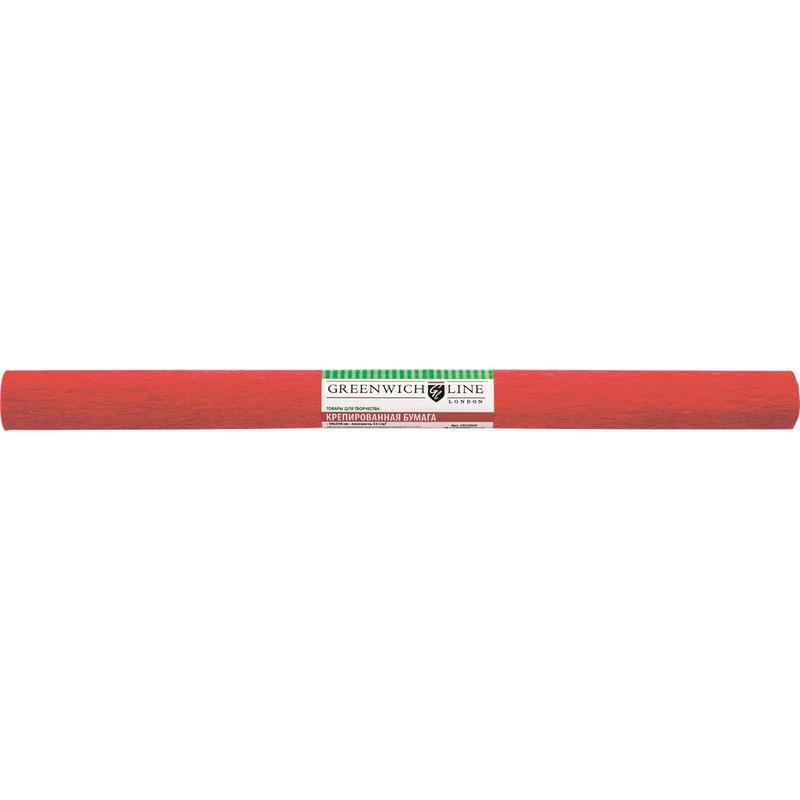 Цветная бумага креповая Greenwich Line, 50х250см, 32г/м2, красная