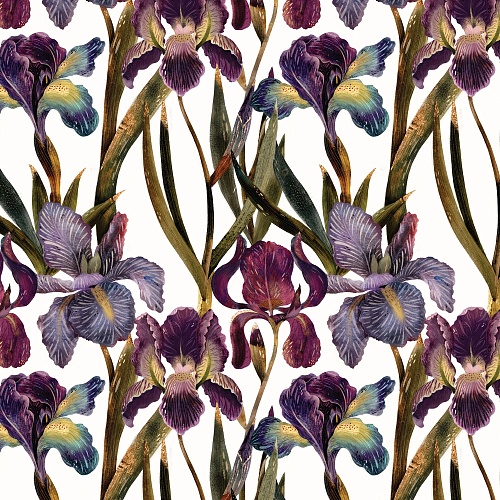Бумага упаковочная 70х100 см, "FLORA.ИРИСЫ"