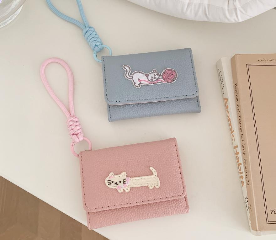 Кошелек Playful Cat, голубой/розовый