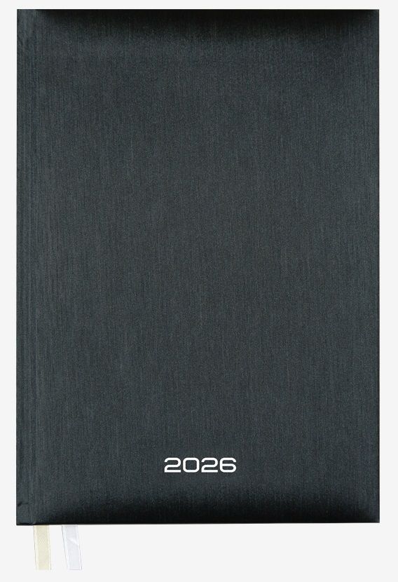 Ежедневник А5 168 л. 2026г. "Attomex. Regent", бумвинил тиснение фольгой. черный металлизированный