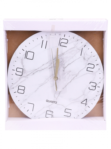 Часы настенные "Белый мрамор", 30 см