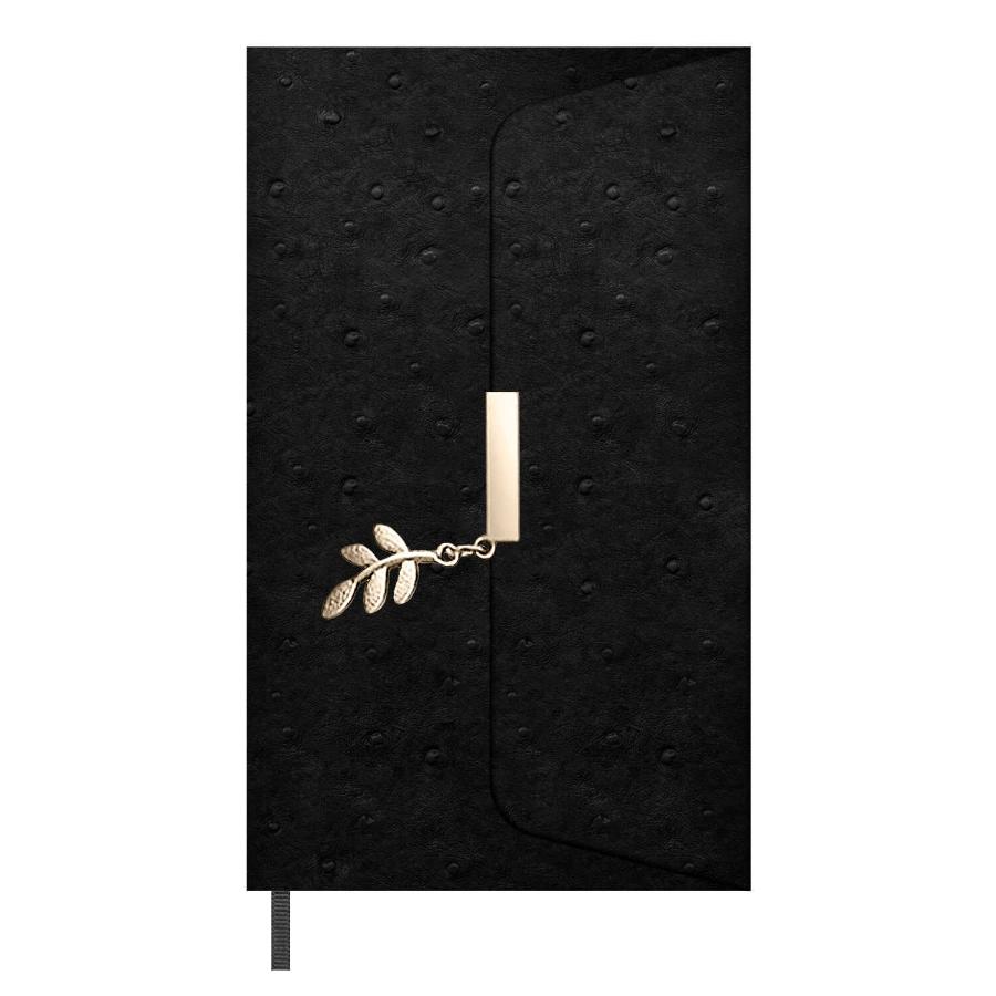 Ежедневник А5 160л  ESCALADA, Страус черный, недатированный, кожзам