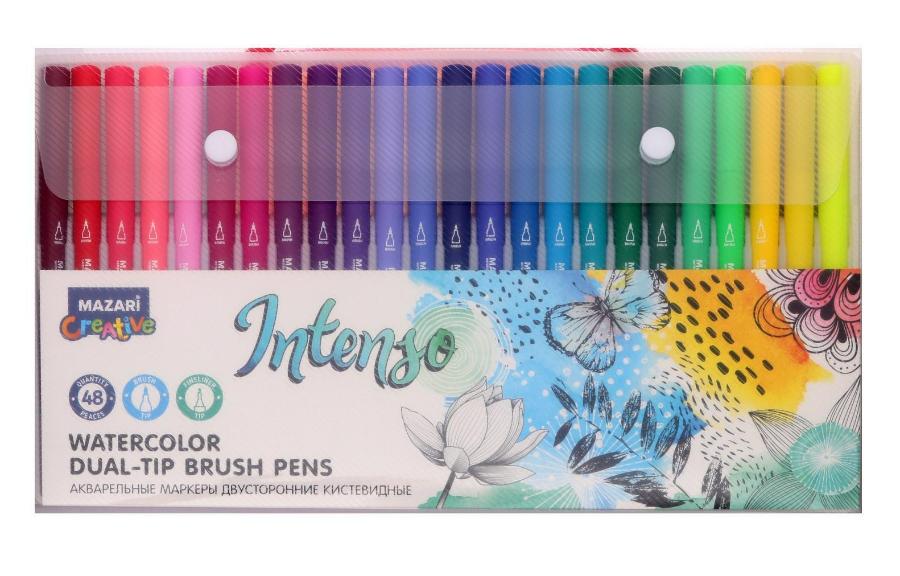 Набор маркеров для скетчинга Intenso, 48 цветов, двусторонние