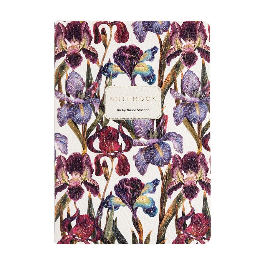 Книжка записная 60 л  А5 "FLORA.ИРИСЫ", обложка кожзам