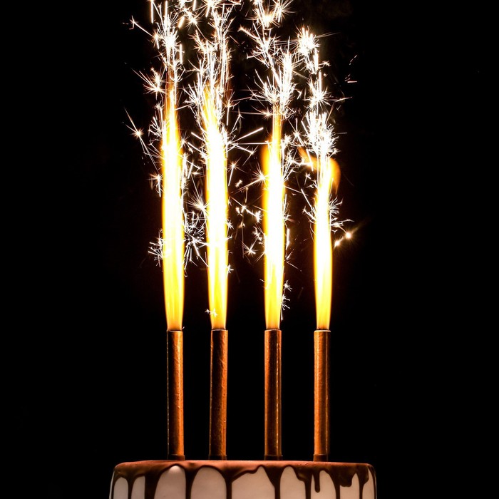 Свечи для торта "Фонтаны", 12,5 см, 4 шт