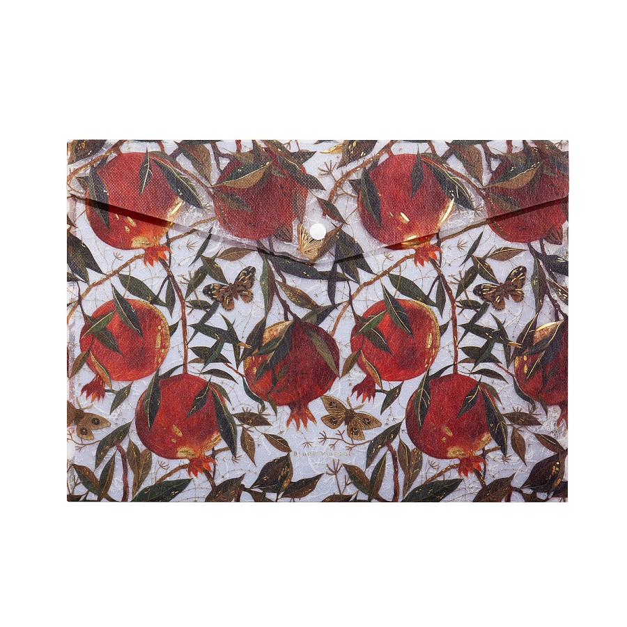 Папка-конверт на кнопке А4 "FLORA.ГРАНАТ"