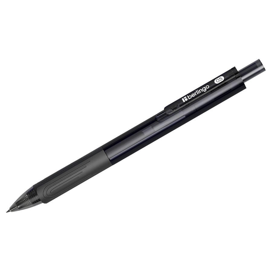 Ручка гелевая автоматическая Berlingo "Triangle gel RT" 0,5 мм, грип, черная