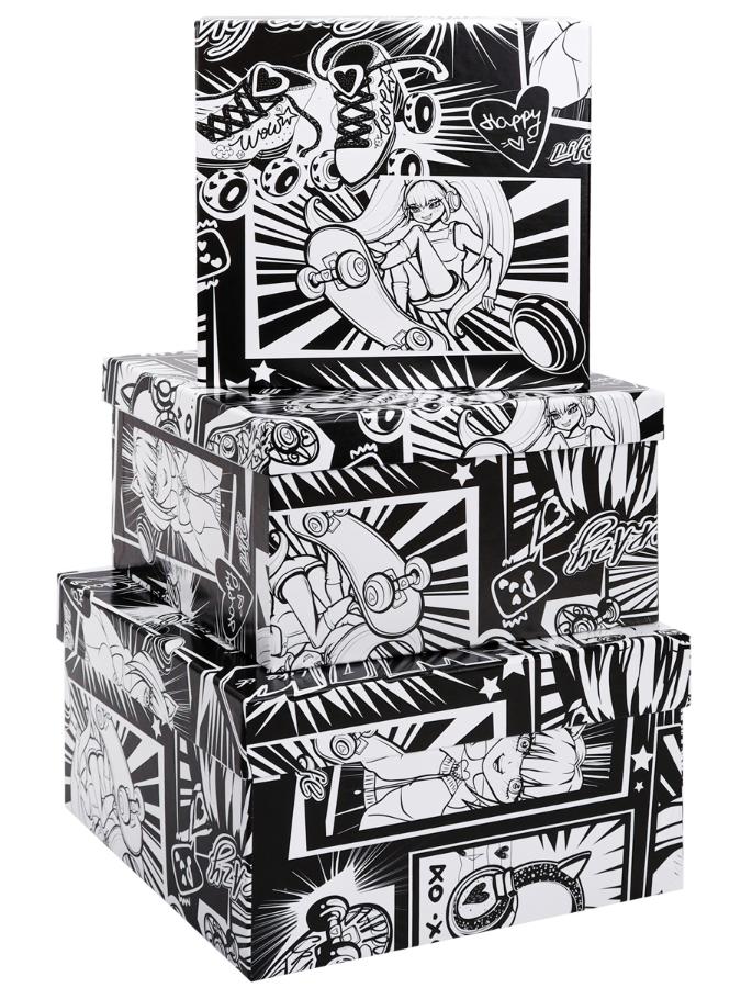 Подарочная коробка "Аниме комикс" 19,5 х 19,5 х 11 см (3)