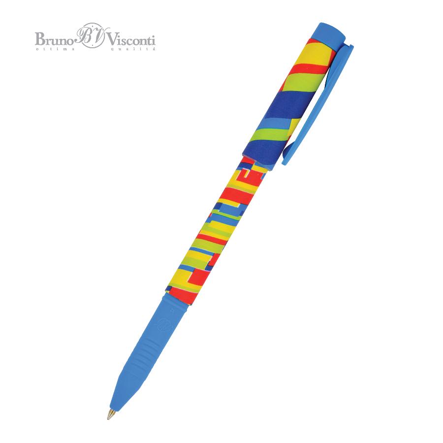 Ручка шариковая Bruno Visconti FreshWrite "Crazy. Полоски"  0,7 мм, синяя 