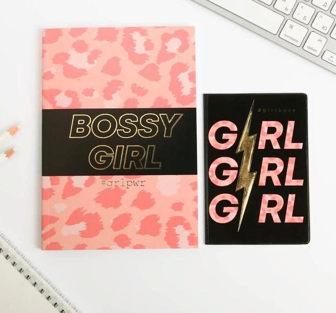 Набор подарочный "#GIRL", ежедневник и обложка для паспорта