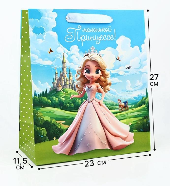 Пакет подарочный 23 х 27 х 11,5 см «Принцесса»