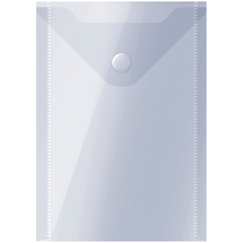 Папка-конверт на кнопке А6 OfficeSpace, 150 мкм, прозрачная