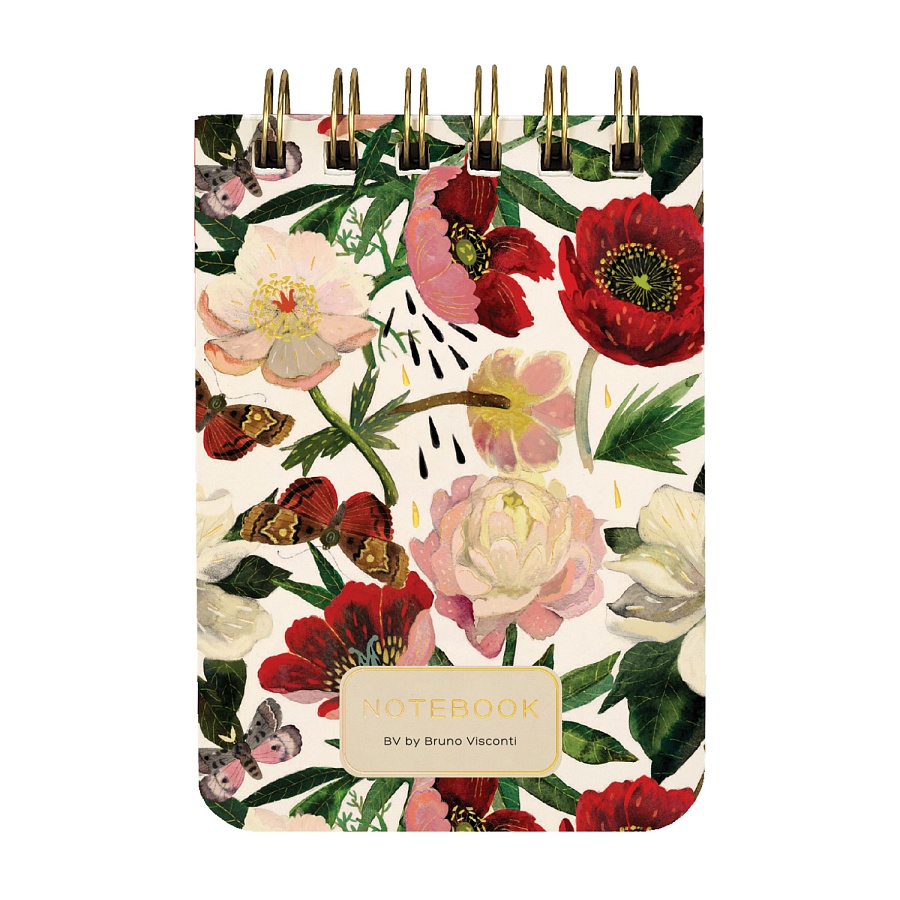Блокнот А7 100 л гребень, CUTE JOURNAL "FLORA.ПИОНЫ",линия