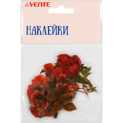 Наклейки deVENTE "Red flowers", от 2x6 см до 5x6 см, ассорти