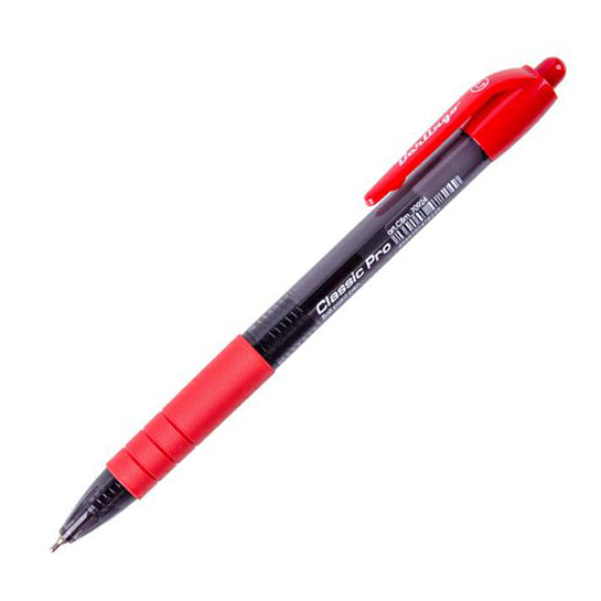 Ручка шариковая автоматическая Berlingo "CLASSIC PRO" 0,7 мм, красная
