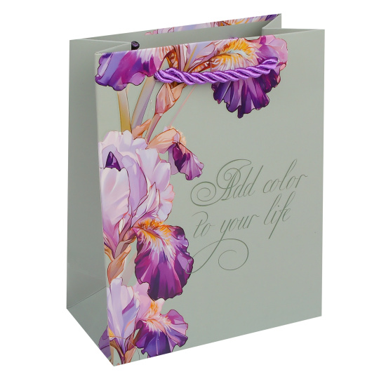 Пакет подарочный 11x14,x6 см "Ирисы"