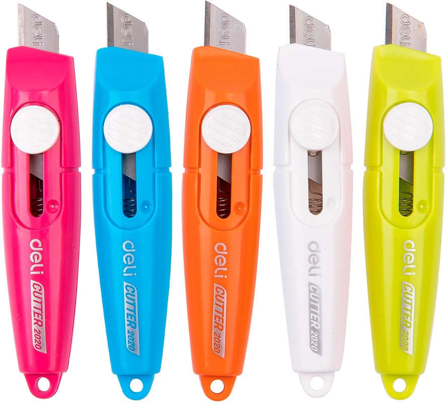 Нож канцелярский Deli Vivid Mini, 9 мм, ассорти