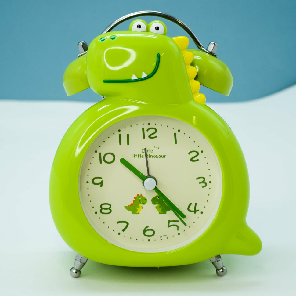 Часы-будильник "Dino", light green
