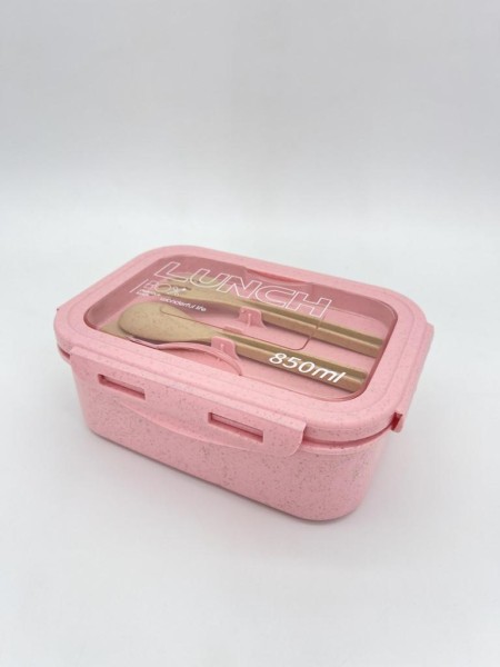 Ланч-бокс 850 мл "Enjoy your meal", pink