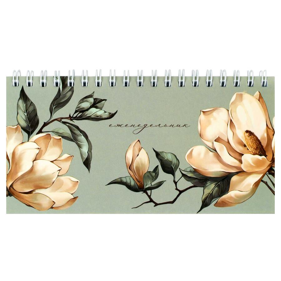 Еженедельник 165х85 мм 64 л, Магнолия, 7Бц, матовая ламинация