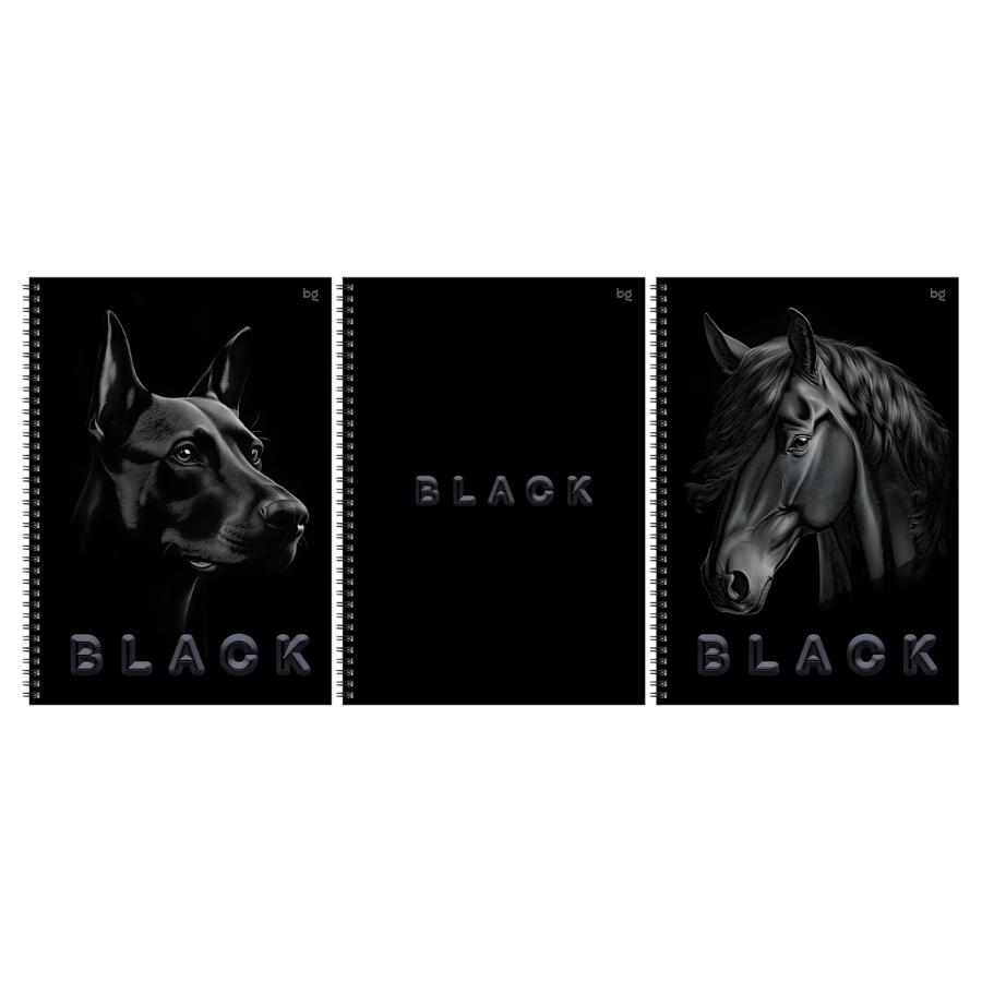 Тетрадь 80 л, А4, гребень "Just black"
