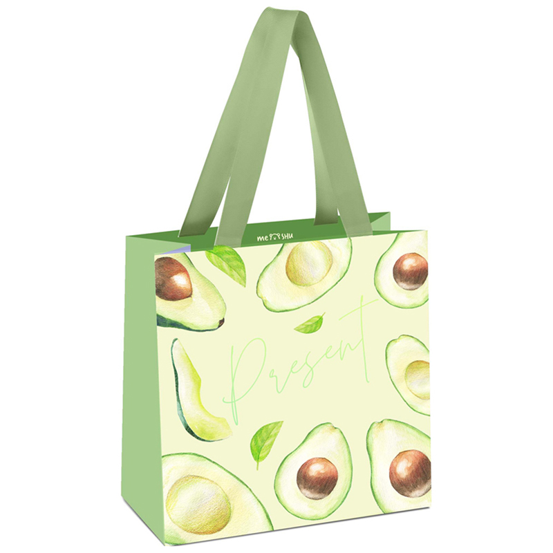 Пакет подарочный 20х20х10 см "Avocado", мат. ламин, фольга