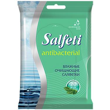 Салфетки влажные 20 шт, Salfeti, антибактериальные