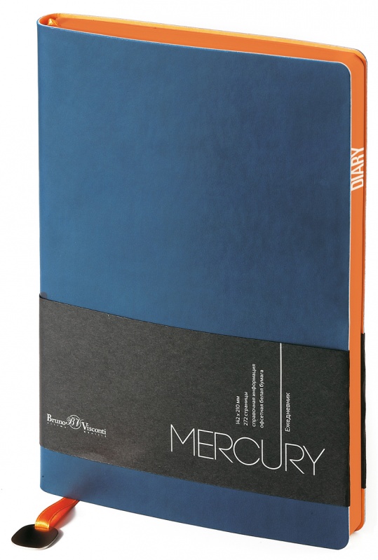 Ежедневник А5 136л Bruno Visconti "MERCURY" недатированный, кожзам, синий