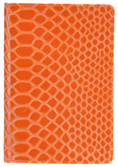 Обложка для паспорта "Malibu" кожа, оранжевая
